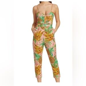 Farm Rio Small Pink Tropical Jumpsuit